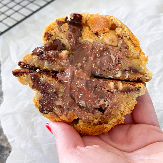 Chocolate Chip Ferrero Stuffed Cookie